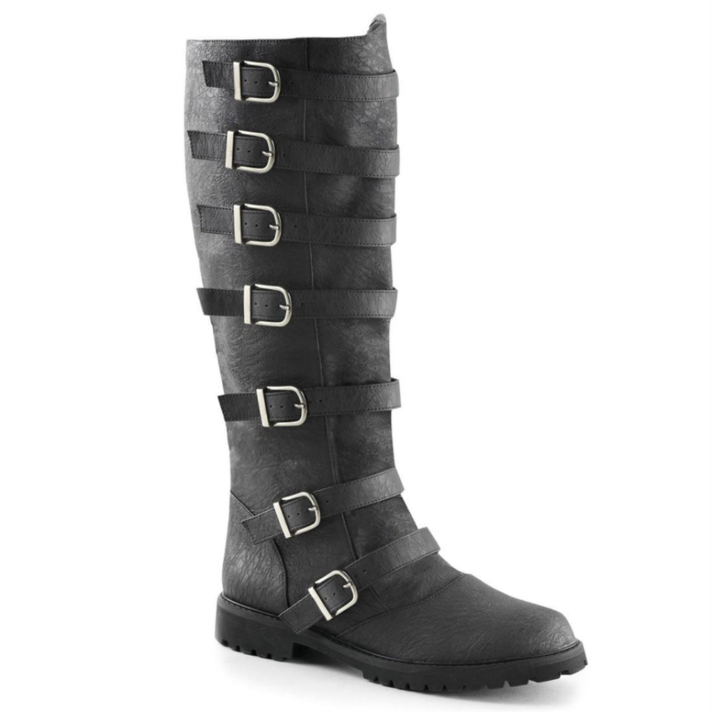 Pleaser GOTH110, Men's Black PU (Leather look) boots. Size S (8-9)